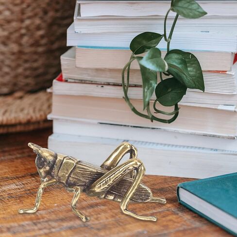 Brass Cricket Brass Grasshopper Metal Cricket Decor Art Sculptures Collectible Home Decor Brass Animal Decoration for Home Office Bookshelf Brass Cricket Figurine in Saudi Arabia