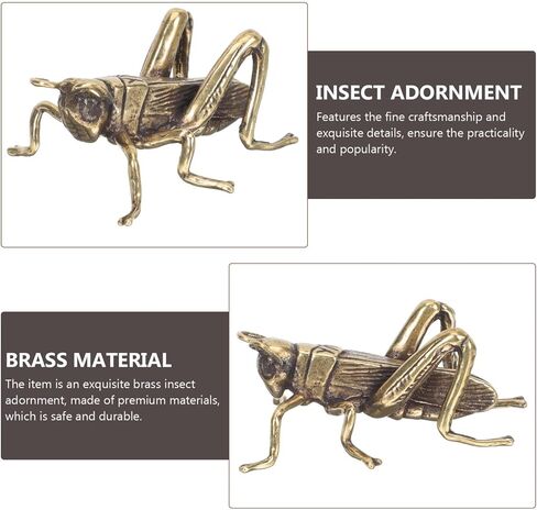 Brass Cricket Brass Grasshopper Metal Cricket Decor Art Sculptures Collectible Home Decor Brass Animal Decoration for Home Office Bookshelf Brass Cricket Figurine in Saudi Arabia