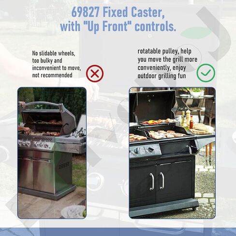 69827 Fixed Caster Compatible with Spirit 200/300 Series Grills (2013-2017/2019). Caster Diameter 2-7/8", Mounting Plate 2-3/8" - W/Hardware (1) in Kuwait