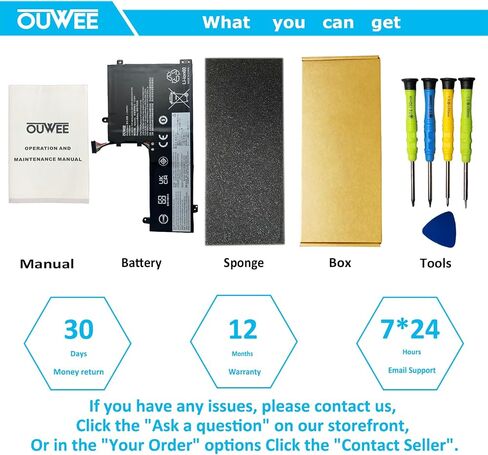 بطارية كمبيوتر محمول OUWEE L17M3PG2 متوافقة مع Lenovo Legion Y7000-2019 Y7000P-1060 Y530-15ICH-1060 Y540-15IRH Y540-17IRH Series L17C3PG2 5B10Q88555 5B10Q88559 11.52V 57Wh 4955mAh (طويلة) الخط) in Saudi Arabia