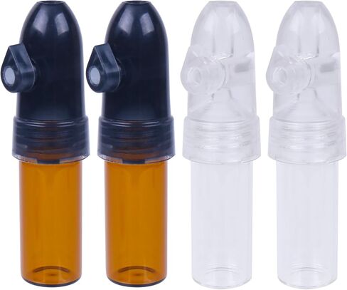 4 Pcs Portable Glass Pill Organizer Bottles– Leakproof & Decorative Travel Medicine Containers for Pills, Vitamins, Spices & More (4 Brown) in Saudi Arabia