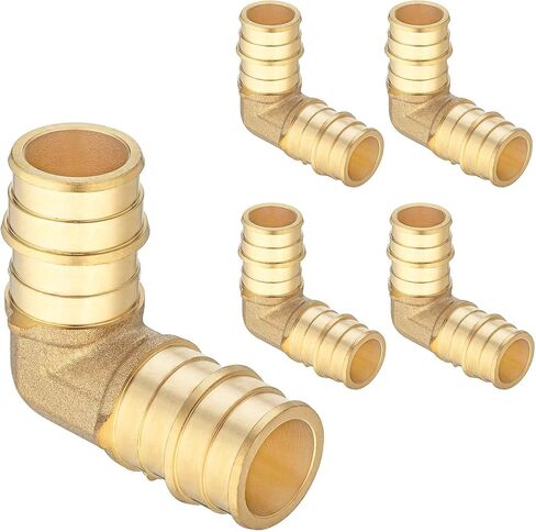(10 عبوات) تركيبات Lidertik Pex تركيب تجعيد الكوع 90 درجة، 1/2 بوصة PEX B F1807 إلى 3/4 بوصة PEX B F1807 محول نحاسي LI-APXE1234 (10 قطع) in Kuwait