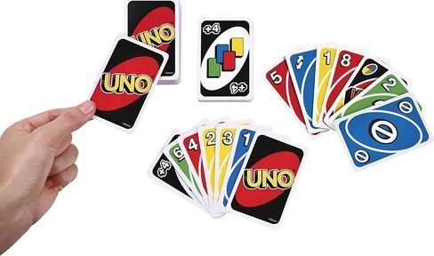 Mattel Games UNO Card Games, Left Hand Mattel Games UNO Game in Storage Tin with 112 Cards and Instructions, Travel Games in Saudi Arabia