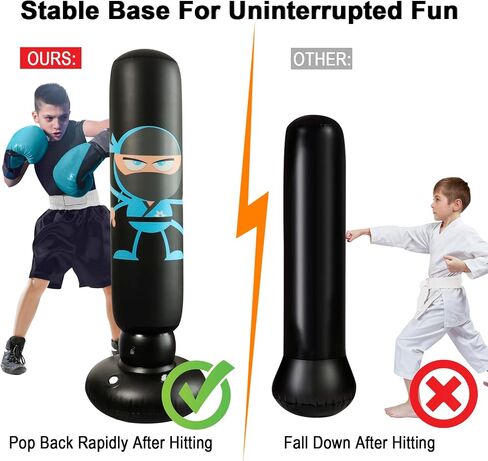 Inflatable Punching Bag for Kids: Inflatable Boxing Bag with Gloves - Karate Kickboxing Taekwondo Punching Bag for Boys & Girls in Saudi Arabia