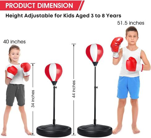 كيس ملاكمة للأطفال، كيس ملاكمة للأطفال مع حامل، 3 4 5 6 7 8 سنوات، كيس ملاكمة للأطفال قابل للتعديل، مجموعة ملاكمة كهدايا ألعاب للأولاد والبنات in Kuwait