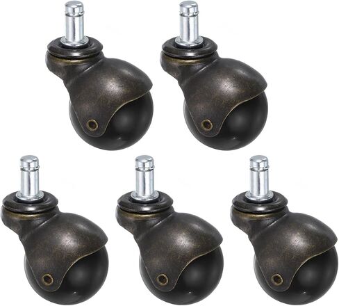 uxcell 2 Inch Ball Caster Wheels, 5pcs Stem Caster, 360 Degree Rotatable Caster Wheels for Furniture, Bronze Tone in Kuwait