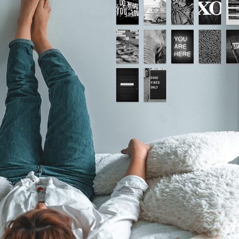 مجموعة صور مجمعة للحائط من العلامات التجارية GSM باللونين الأبيض والأسود، مجموعة من 50 صورة فردية مقاس 4 × 6 بوصة لغرفة النوم في الكلية في سن المراهقة in Kuwait