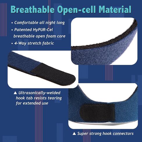 Anti Snoring Chin Strap for CPAP Users, Chin Strap for Snoring Solution, Made in USA, Breathable, Adjustable, Latex Free, Comfortable Sleep Support for Men & Women, Snoring Support in Kuwait