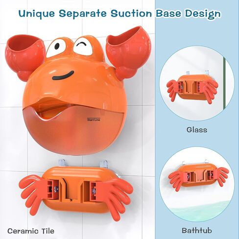 KINDIARY Bath Toy, Crab Bath Bubble Maker for Baby, Toddlers 1-3, Infants, Kids, Automatic Bubbles Machine Blower for Bathtub, Battery Operated in Saudi Arabia