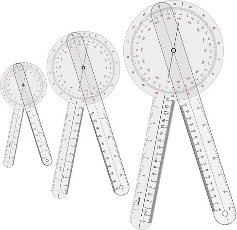 3 Pieces Goniometer Set, Medical Angle Protractor, Physical Therapy Protractor 12", 8", 6" 360 Degree in Saudi Arabia