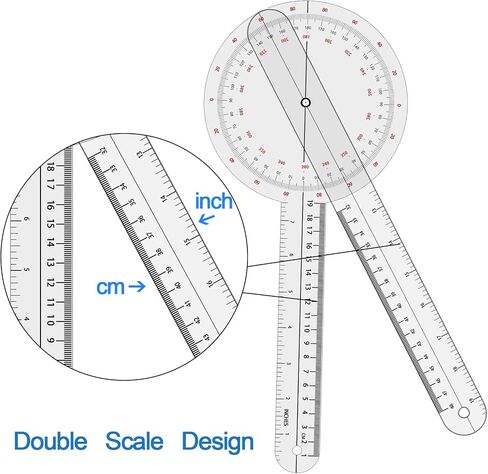 3 Pieces Goniometer Set, Medical Angle Protractor, Physical Therapy Protractor 12", 8", 6" 360 Degree in Saudi Arabia
