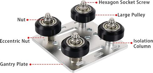 V Wheel Plate for 2020 Series V-Slot Aluminum Profiles, V Slot Gantry Plate with POM Wheels for 3D Printers and CNC (Silver) in Saudi Arabia