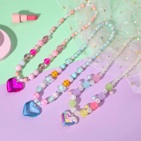 PinkSheep Toddler Jewelry Kids Jewelry Kids Necklace Choker and Bracelet 3 Pack 9pcs, Little Girls Jewelry In Box, Flower Girl Gift Kids Girls Accessories in Kuwait