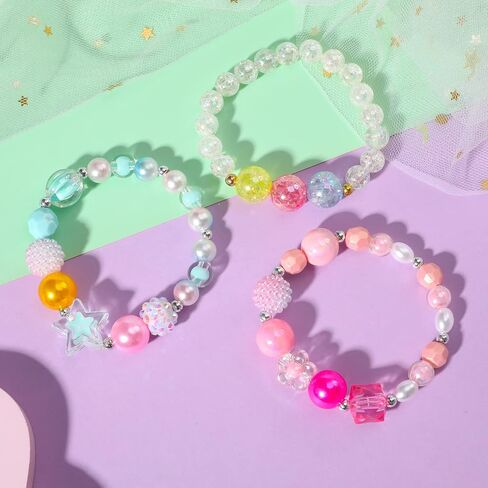 PinkSheep Toddler Jewelry Kids Jewelry Kids Necklace Choker and Bracelet 3 Pack 9pcs, Little Girls Jewelry In Box, Flower Girl Gift Kids Girls Accessories in Kuwait
