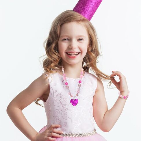 PinkSheep Toddler Jewelry Kids Jewelry Kids Necklace Choker and Bracelet 3 Pack 9pcs, Little Girls Jewelry In Box, Flower Girl Gift Kids Girls Accessories in Kuwait