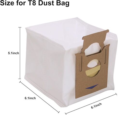 10 أكياس غبار للاستعمال مرة واحدة متوافقة مع المكانس الكهربائية الروبوتية ECOVACS Deebot T8 AIVI/T8/N8 Pro Plus/T9 Series/DX93/DDX96 (ليست لـ Deebot T10) in Kuwait