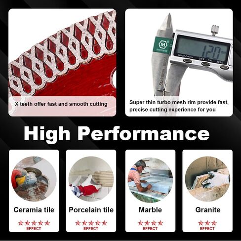 3 Pcs/Lot 4.5" Tile Blade,Super Thin Porcelain Diamond Saw Blade | Fast,Clean Cuts with Great Life & Speed,for Granite Marble Ceramic Tiles,7/8"-5/8" Arbor in Saudi Arabia