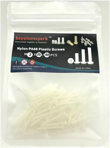 Nylon PA66 Plastic White Color Metric Phillips Pan Head Screws M2X20 60PCS in Saudi Arabia