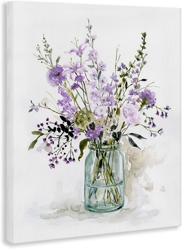 Stupell Industries Mixed Purple Botanicals Traditional Flower Arrangement Painting Canvas Wall Art, Design By Carol Robinson in Saudi Arabia