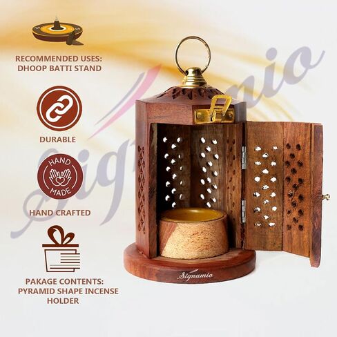 Sambrani Dhoop Stand - Ceramic Dhoop Holder for Pooja Room Decoration Items - Elegant and Durable Design - Black in Saudi Arabia