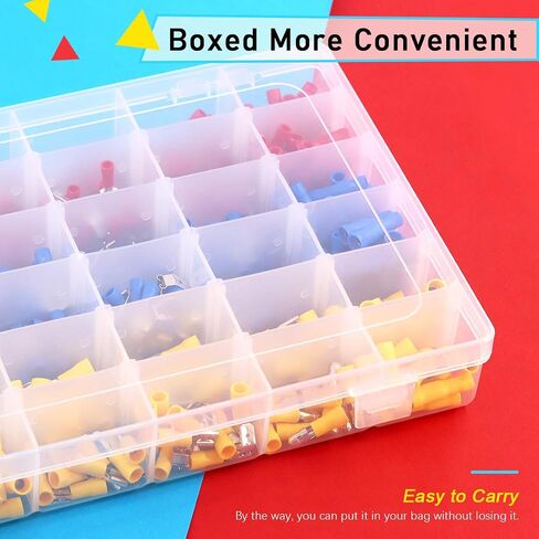 Hilitchi 600Pcs 22-10 Gauge Electrical Insulated Ring Bullet Butt Spade Fork Splice Crimp Wire Terminals Connectors Assorted Kit in Saudi Arabia