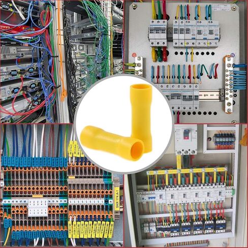 Hilitchi 100pcs 12-10 Gauge Butt Insulated Splice Terminals Electrical Wire Crimp Connectors (Yellow / 12-10AWG) in Saudi Arabia