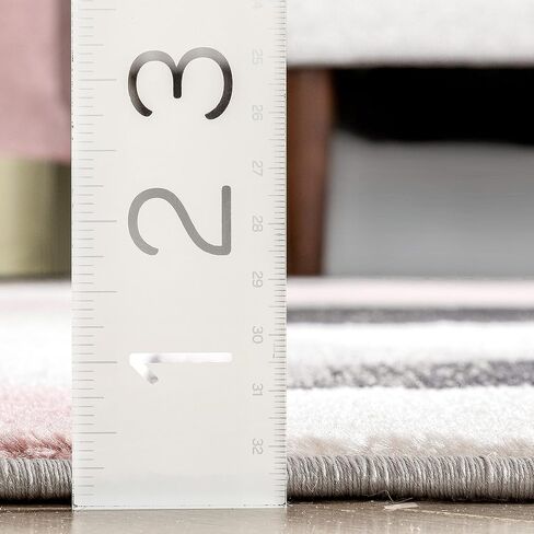 Well Woven Good Vibes Blush Pink Modern Geometric High-Low Textured Runner Rug, 2'7" x 9'10" in Saudi Arabia
