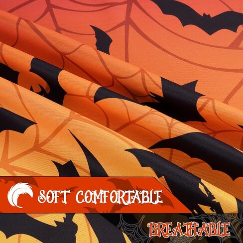ASPMIZ Halloween Ombre Curtains for Living Room, Spider Web Bat Window Curtains 63 Inch Length 2 Panels Set, Purple Orange Gradient Grommet Blackout Drapes for Halloween Party Bedroom (52" W x 63" L) in Saudi Arabia