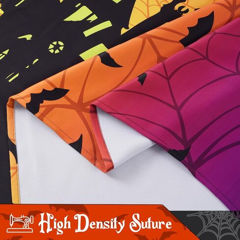 ASPMIZ Halloween Ombre Curtains for Living Room, Spider Web Bat Window Curtains 63 Inch Length 2 Panels Set, Purple Orange Gradient Grommet Blackout Drapes for Halloween Party Bedroom (52" W x 63" L) in Saudi Arabia