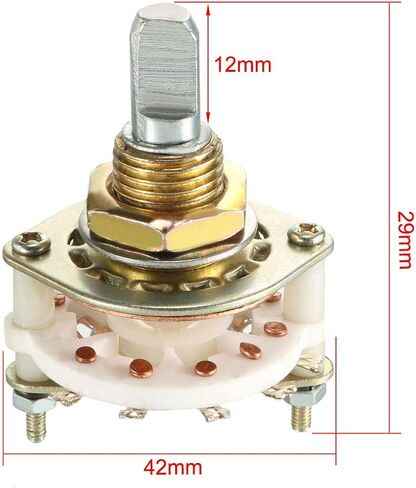 uxcell 1P10T 1 Pole 10 Throw Single Deck Band Channel Rotary Switch Selector with Plastic Knob in Saudi Arabia