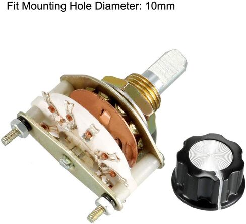 uxcell 1P10T 1 Pole 10 Throw Single Deck Band Channel Rotary Switch Selector with Plastic Knob in Saudi Arabia