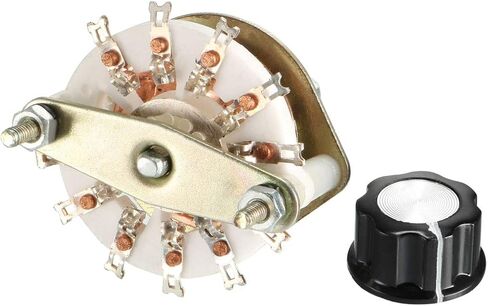 uxcell 1P10T 1 Pole 10 Throw Single Deck Band Channel Rotary Switch Selector with Plastic Knob in Saudi Arabia