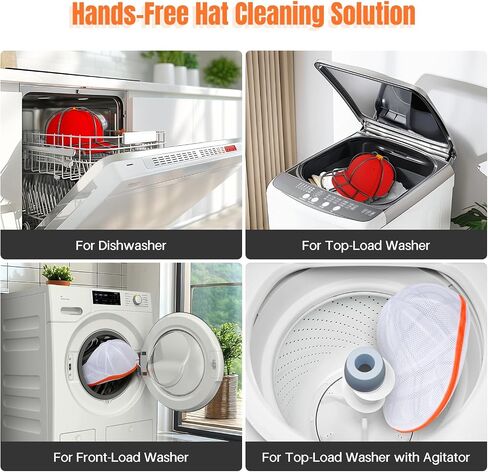1-Pack Hat Washer Cage, Upgradedd Baseball Cap Washer for Dishwasher/Washing Machine, Hat Cleaner Protector Fit for Adult and Kids Hats, Black in Saudi Arabia