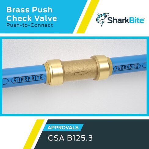 SharkBite 1 Inch Check Valve, Push to Connect Brass Plumbing Fitting, PEX Pipe, Copper, CPVC, PE-RT, HDPE, U2020-0000LFA in Saudi Arabia