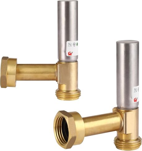 2-Pack Angle Water Hammer Arrestor for Washing Machine, 3/4" GHT Male x 3/4" GHT Female Connection, Stainless Steel Hammer Arrestor, Reduce Laundry Washer Knock Noise in Kuwait