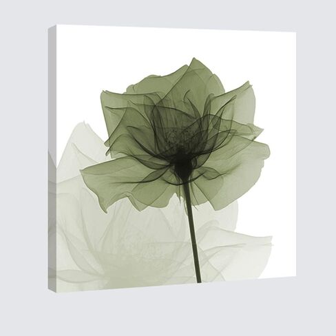 Wieco Art Large Contemporary Gallery Wrapped Floral Giclee Canvas Print Green Flickering Flowers Pictures Paintings on Canvas Wall Art Ready to Hang for Living Room Home Decorations 24x24 inch in Kuwait