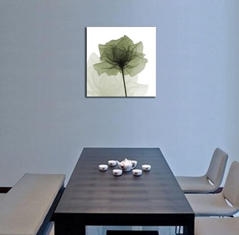 Wieco Art Large Contemporary Gallery Wrapped Floral Giclee Canvas Print Green Flickering Flowers Pictures Paintings on Canvas Wall Art Ready to Hang for Living Room Home Decorations 24x24 inch in Kuwait