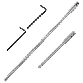 4 Pieces 1/4 Drill Bit Extension Set, High-Carbon Steel Spade Bit Set, 6 and 12 Inches Spade Drill Bit Extension with 2 Pieces Key for Wood Turners Furniture Carpentry and Construction