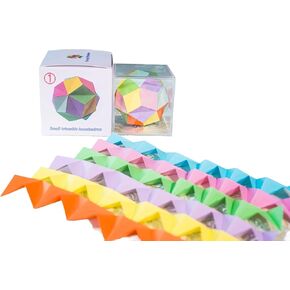 weaving polyhedron Model No. 1: Small Triambic Icosahedron Origami Puzzle Geometric Patterns Paper Craft, Includes one Set of Materials as a Bonus