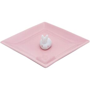 Pottery Incense Plate & Rabbit of Incense Sticks (Pink)