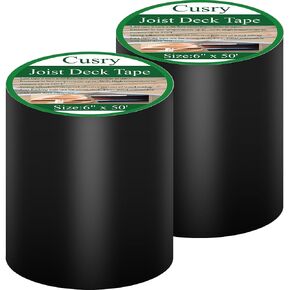 Joist Tape for Decking 6" x 50' Deck Joist Butyl Tape Flashing Tape for Decks,Beams, 2 Rolls
