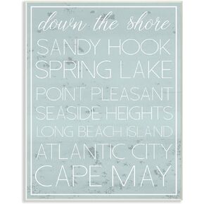Stupell Industries Down The Jersey Shore List Wall Plaque Art, Multi-Color