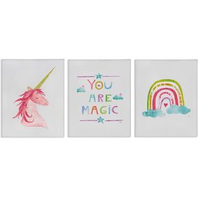 The Kids Room by Stupell You are Magic Rainbow and Unicorn Stretched Canvas Wall Art, 16x20, Multicolor