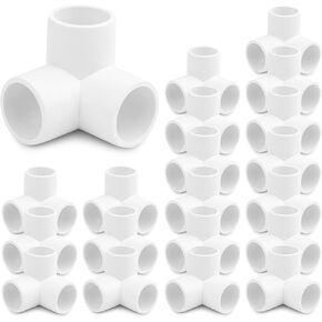 4-Way 1/2 inch PVC Pipe Fitting, 20PCS Elbow Fitting for Build PVC Furniture,Grade SCH40 4-Way PVC Elbow Side Outlet Tees,1/2" PVC Corner Elbow Fitting for Greenhouse Frame Tent Connections