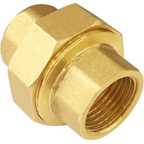 Brass Pipe Fitting Coupling 1/2" x 1/2" Female Pipe Fittings Union 1/2 Inch NPT Female x NPT1/2 Female Fitting Threads Adapter Brass 1 Piece