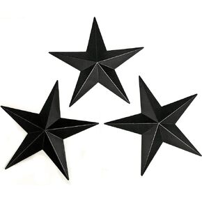 Bellaa 23547 Western Metal Stars Wall Decoration Black Texas Barn Farmhouse Ranch Cottage Lodge Outdoor Home Decor 12 Inch Each Set of 3