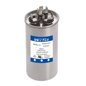 50/5 uF 370/440VAC 50+5 MFD 370VAC or 440VAC Dual Run Start Round A/C Capacitor CBB65 CBB65A Air Conditioner Capacitors for AC Unit Fan Motor Start or Heat Pump or Condenser Straight Cool