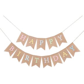 Rainbow Happy Birthday Cardboard Banner - Personalized Birthday Banner, Rainbow 1st Birthday Decorations,Photo Prop,Best Birthday Party Supplies (Rainbow Cardboard Banner)