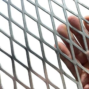 24"X16" 14 Gauge Expanded Metal Sheet Metal Diamond Mesh 0.6"X1.6" Expanded & Perforated Sheets Flattened Expanded Metal -for Screen Door Grill,Window Security Grill Screen Door Protector