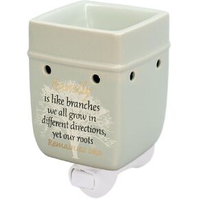 Elanze Designs Family Tree Ceramic Stoneware Electric Plug-in Outlet Wax and Oil Warmer